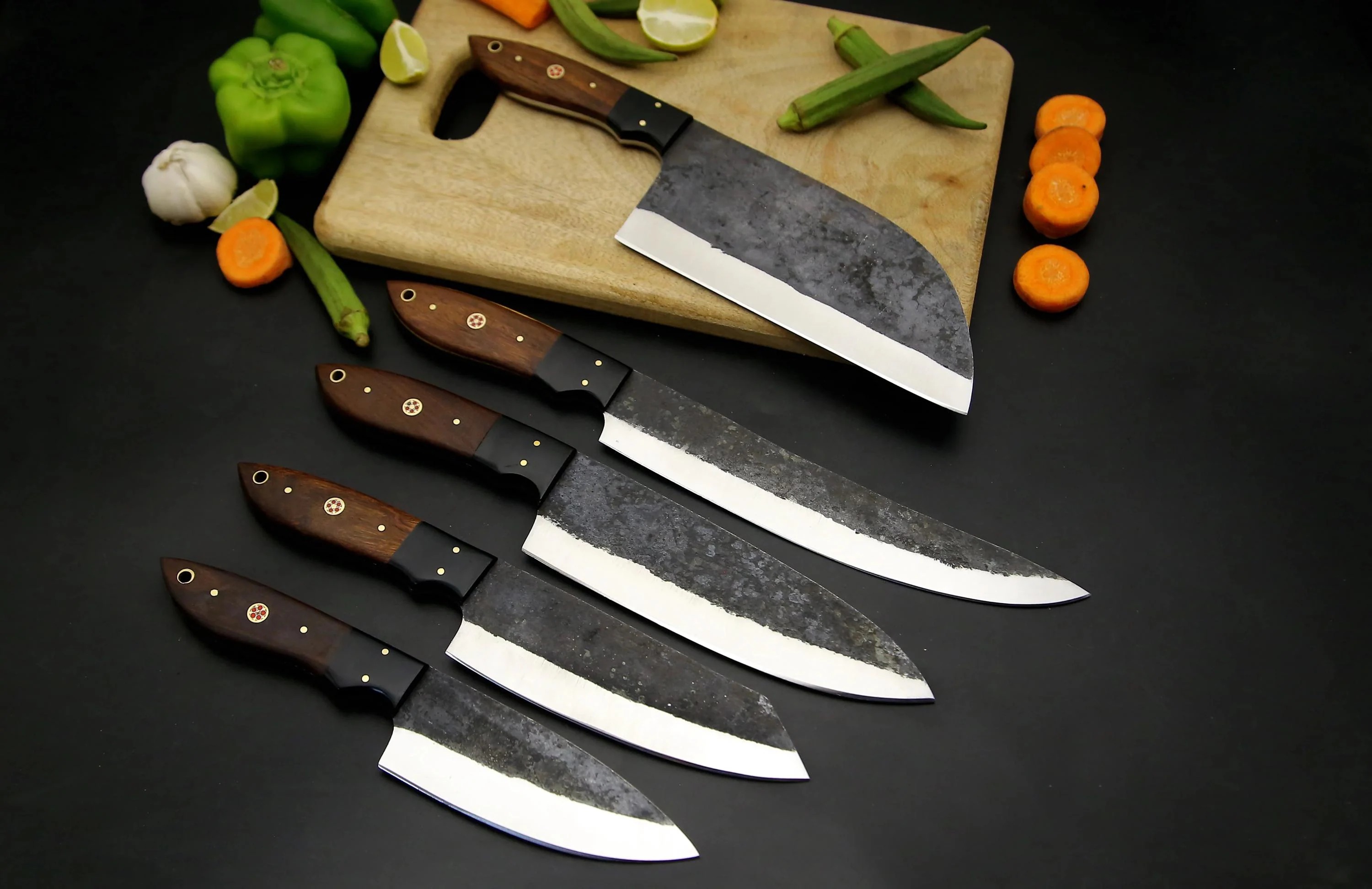 Handmade High Carbon Steel Chef Knife Set thumbnail 5