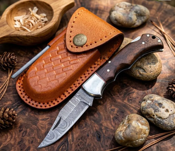 Pocket Knife with Walnut Wood Handle
