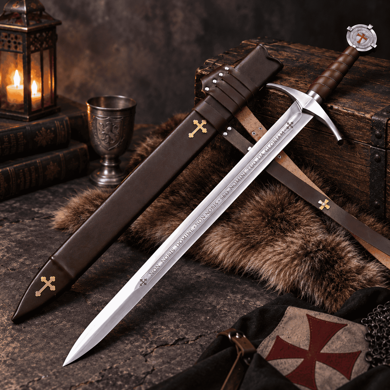 Custom Engraved Knights Templar Sword (Stainless Steel)