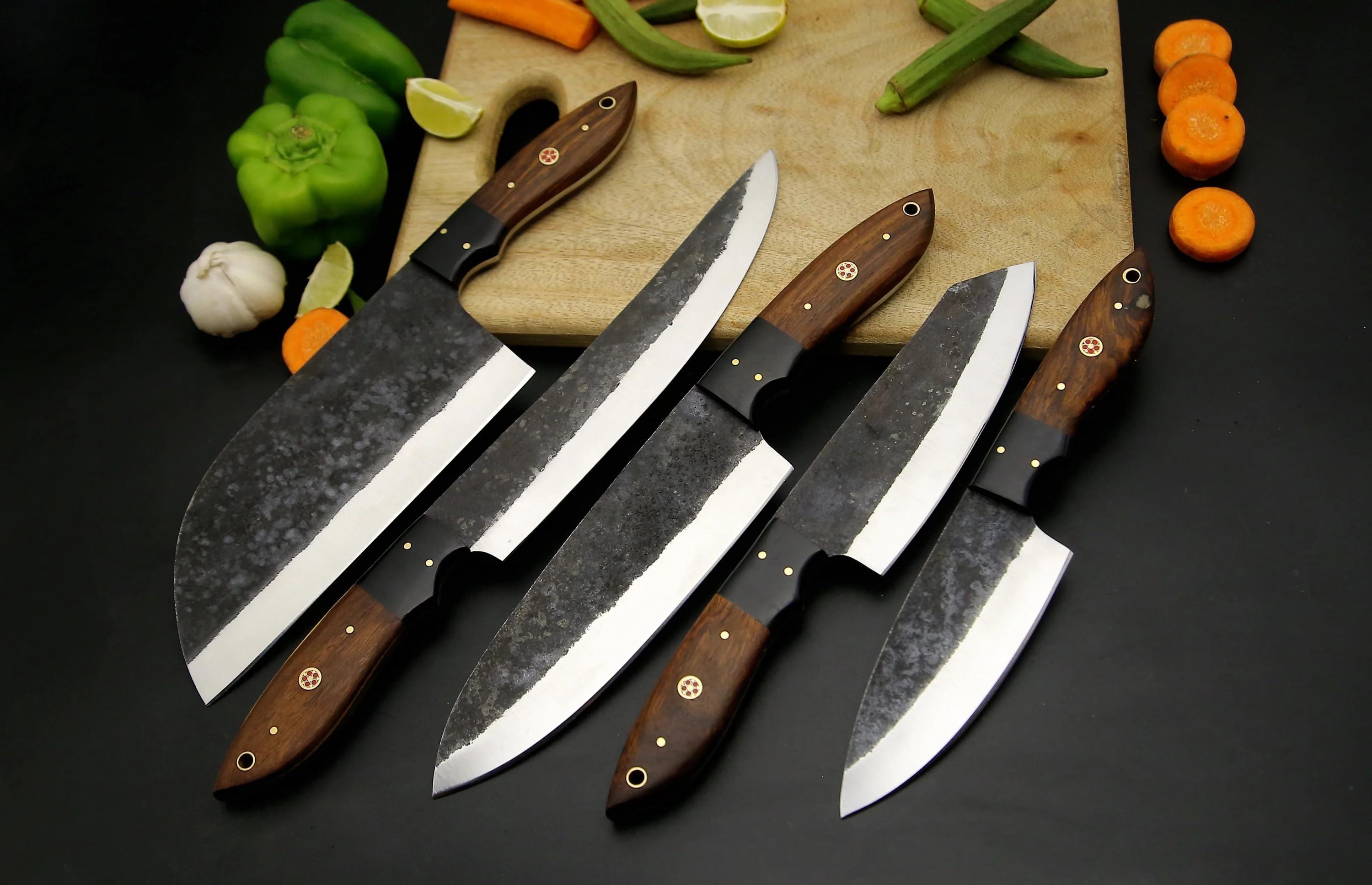 Handmade High Carbon Steel Chef Knife Set thumbnail 3