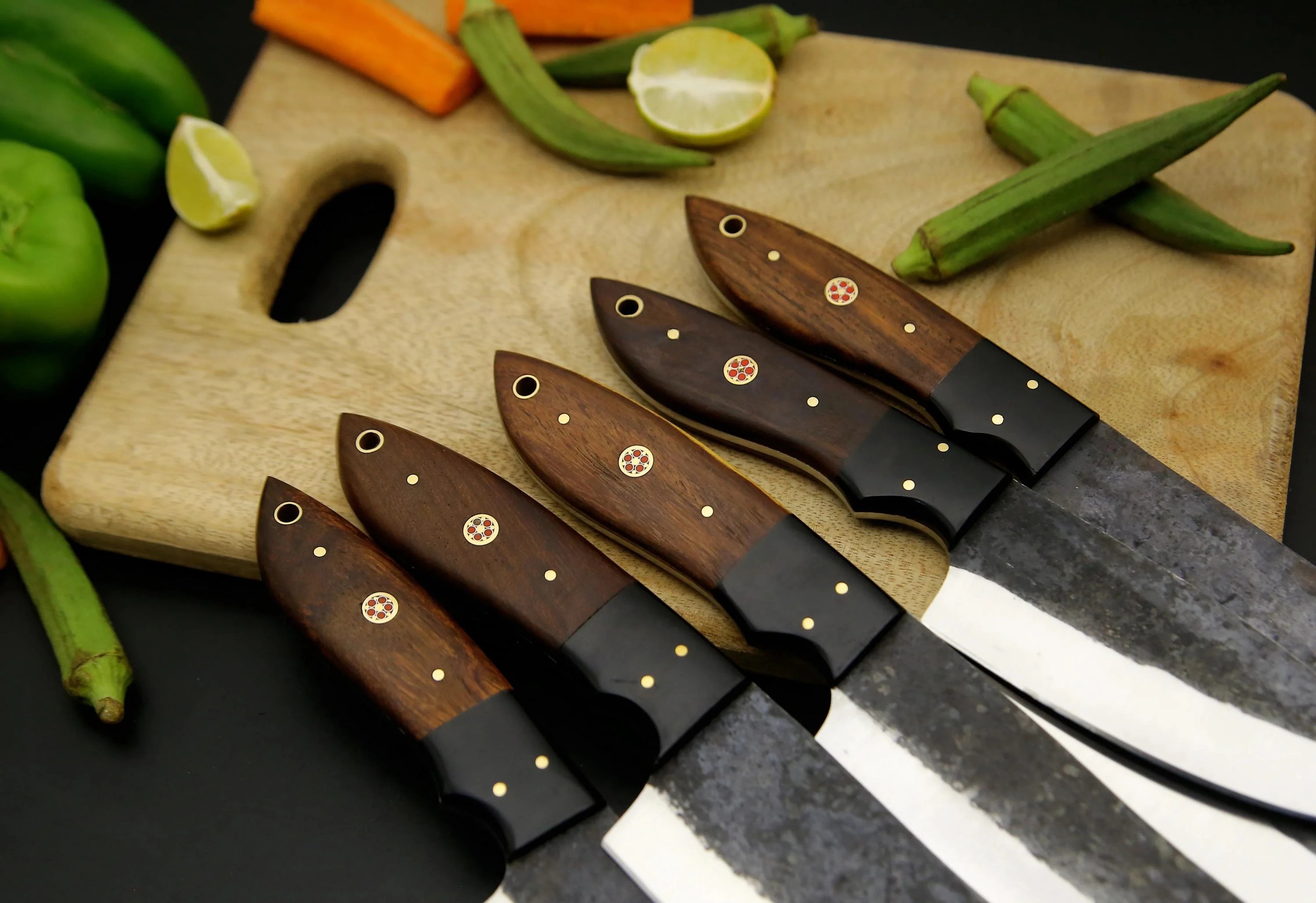 Handmade High Carbon Steel Chef Knife Set thumbnail 6