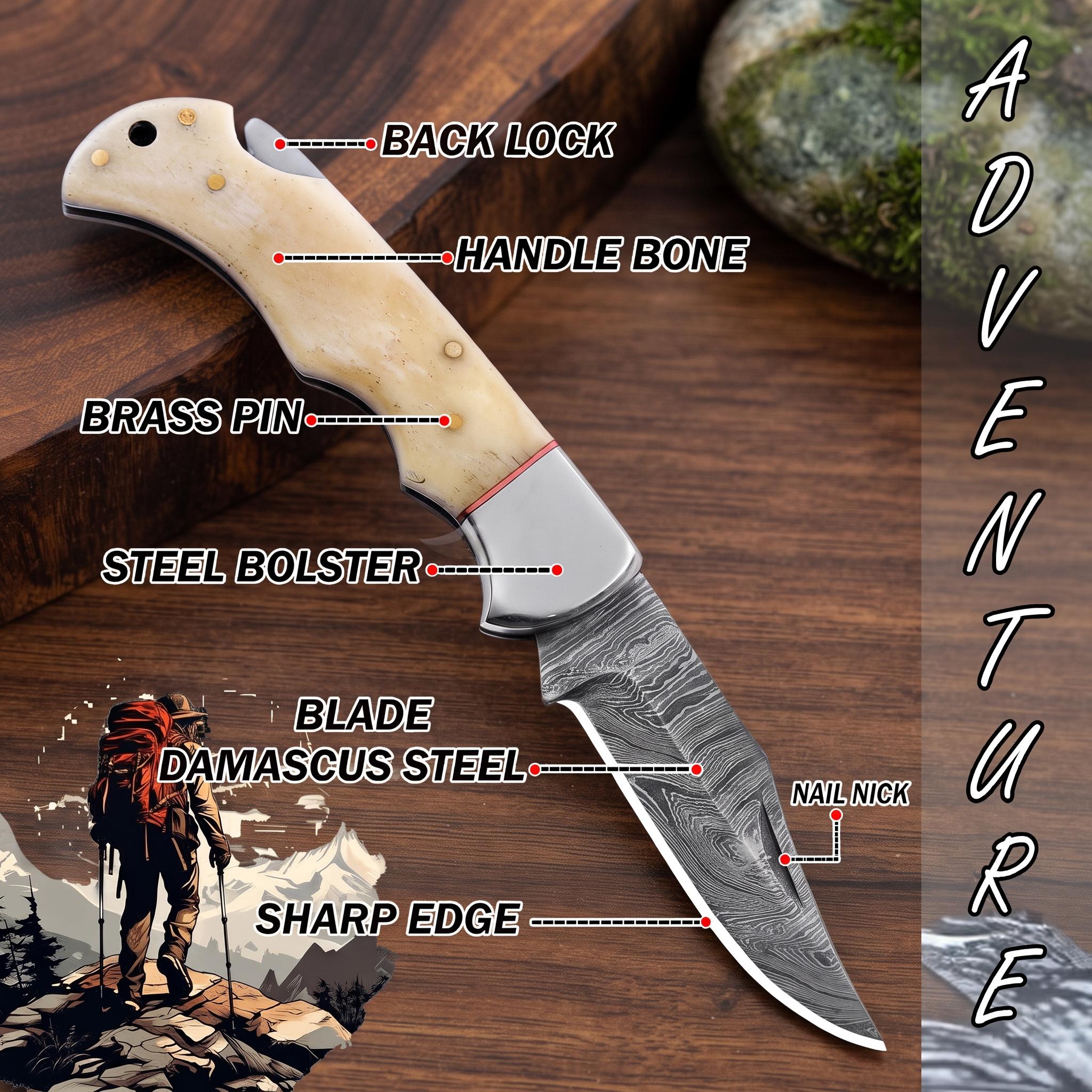 Pocket Knife with Bone Handle thumbnail 4