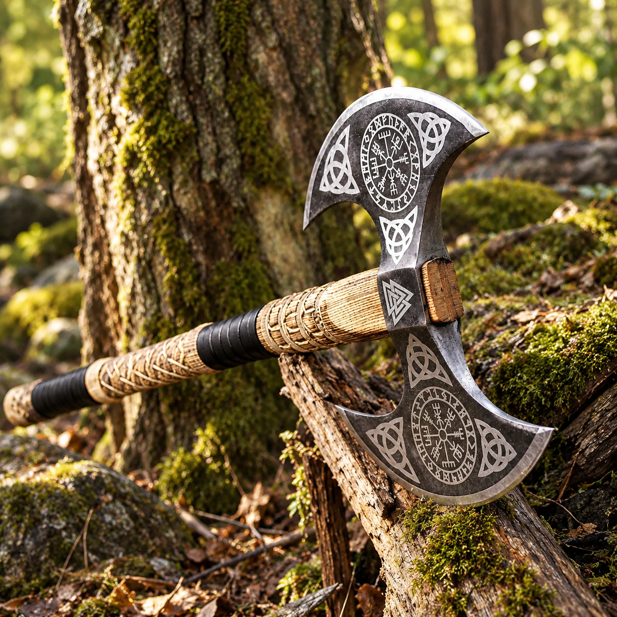Vegvisir Engraved Double-Headed Axe thumbnail 5