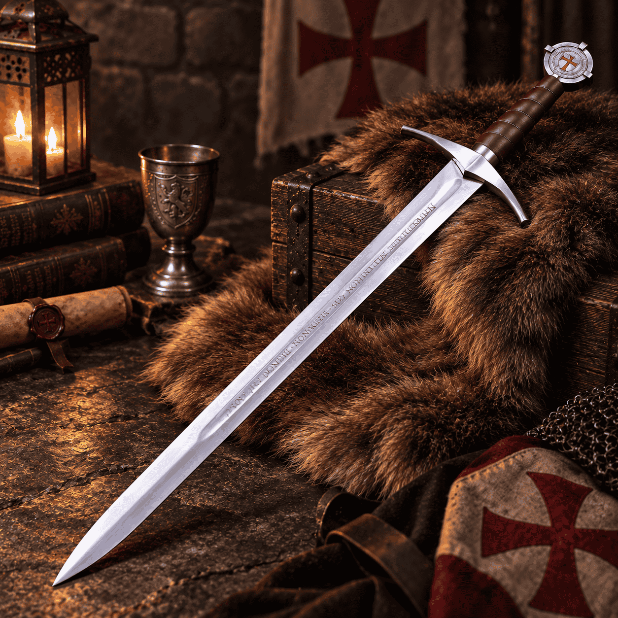 Custom Engraved Knights Templar Sword (Stainless Steel) thumbnail 6
