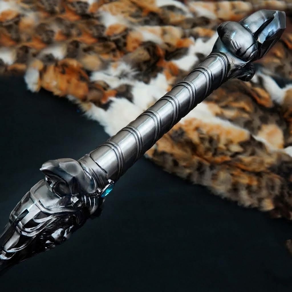 Fantasy Lion Head Display Sword (Silver) thumbnail 4