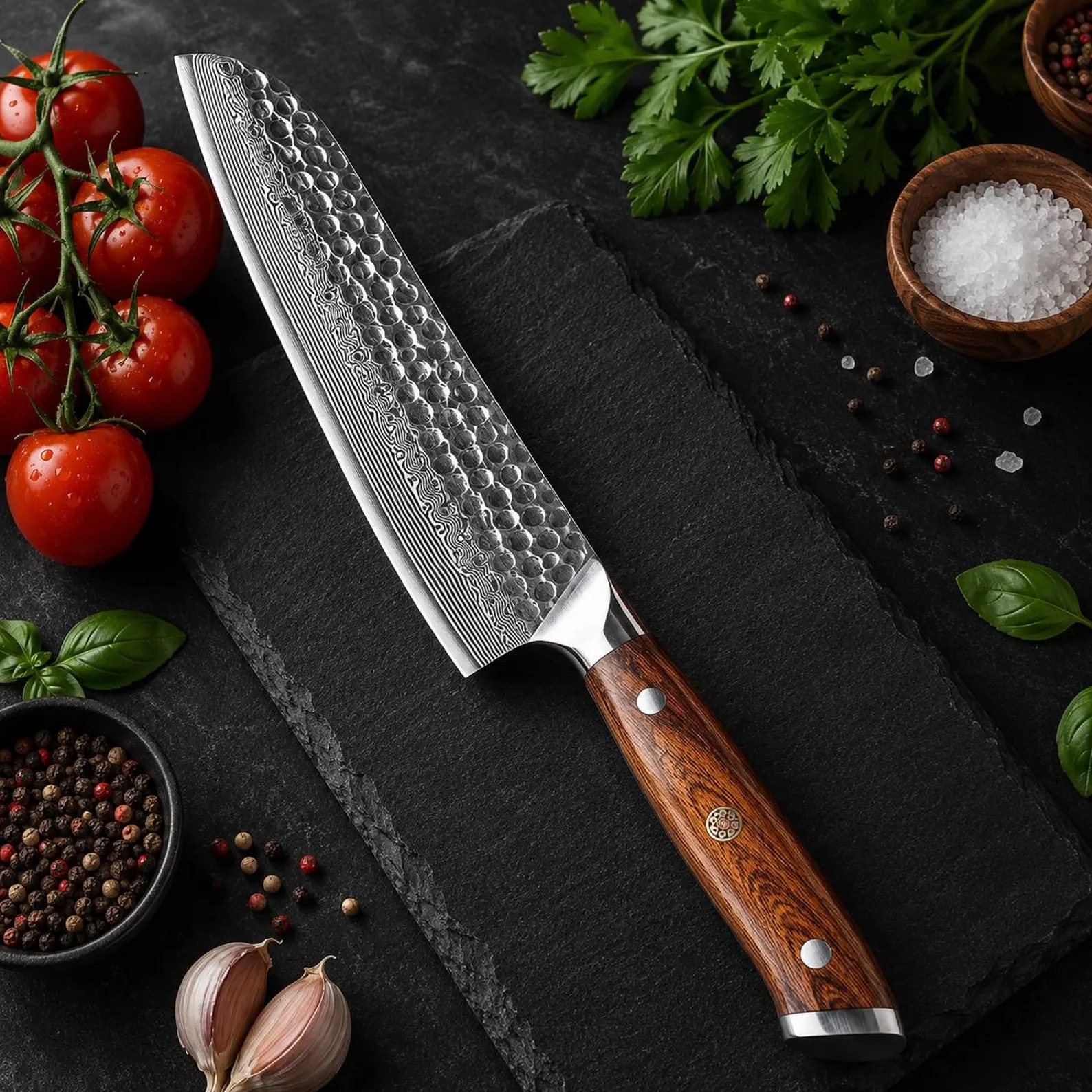 Chef Knives With Desert Iron Wood Handles thumbnail 4