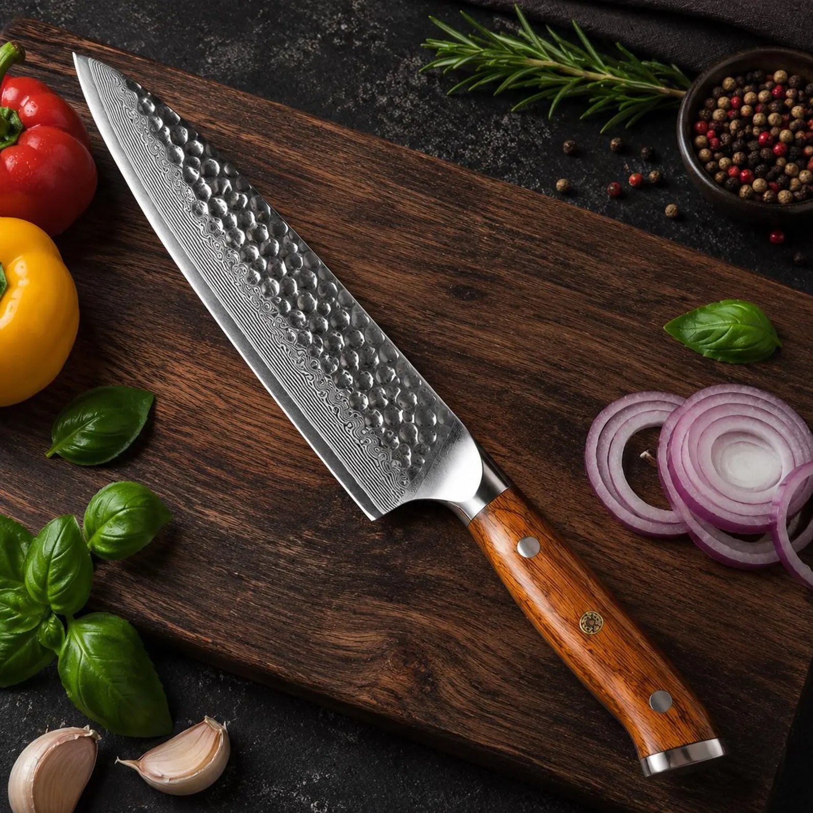 Chef Knives With Desert Iron Wood Handles thumbnail 3