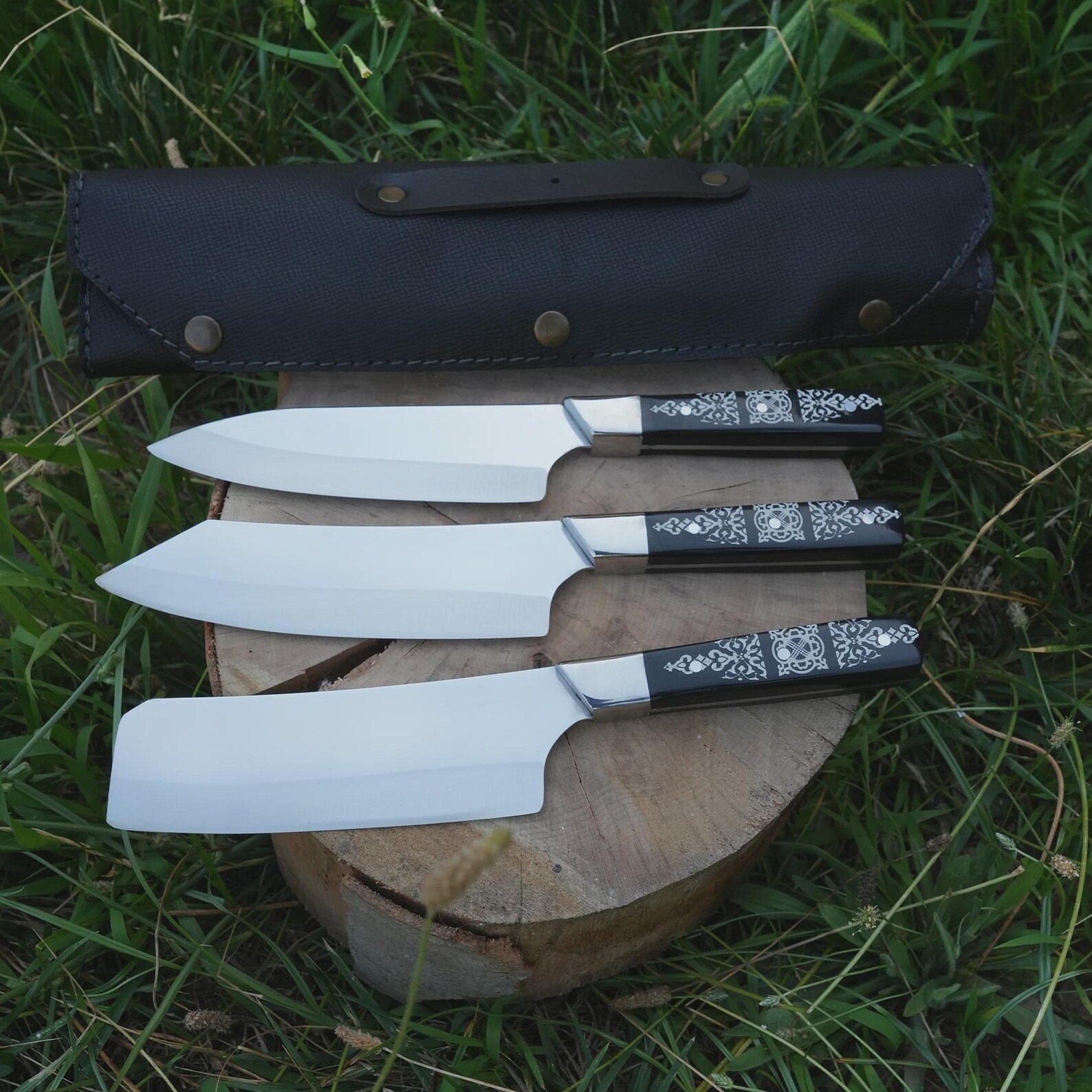 Handmade German Steel Chef Knife Set thumbnail 3