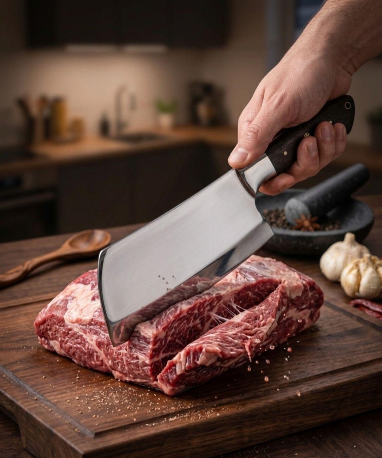 Hand-Forged Stainless Steel Chef Knife Set (5pcs). thumbnail 4