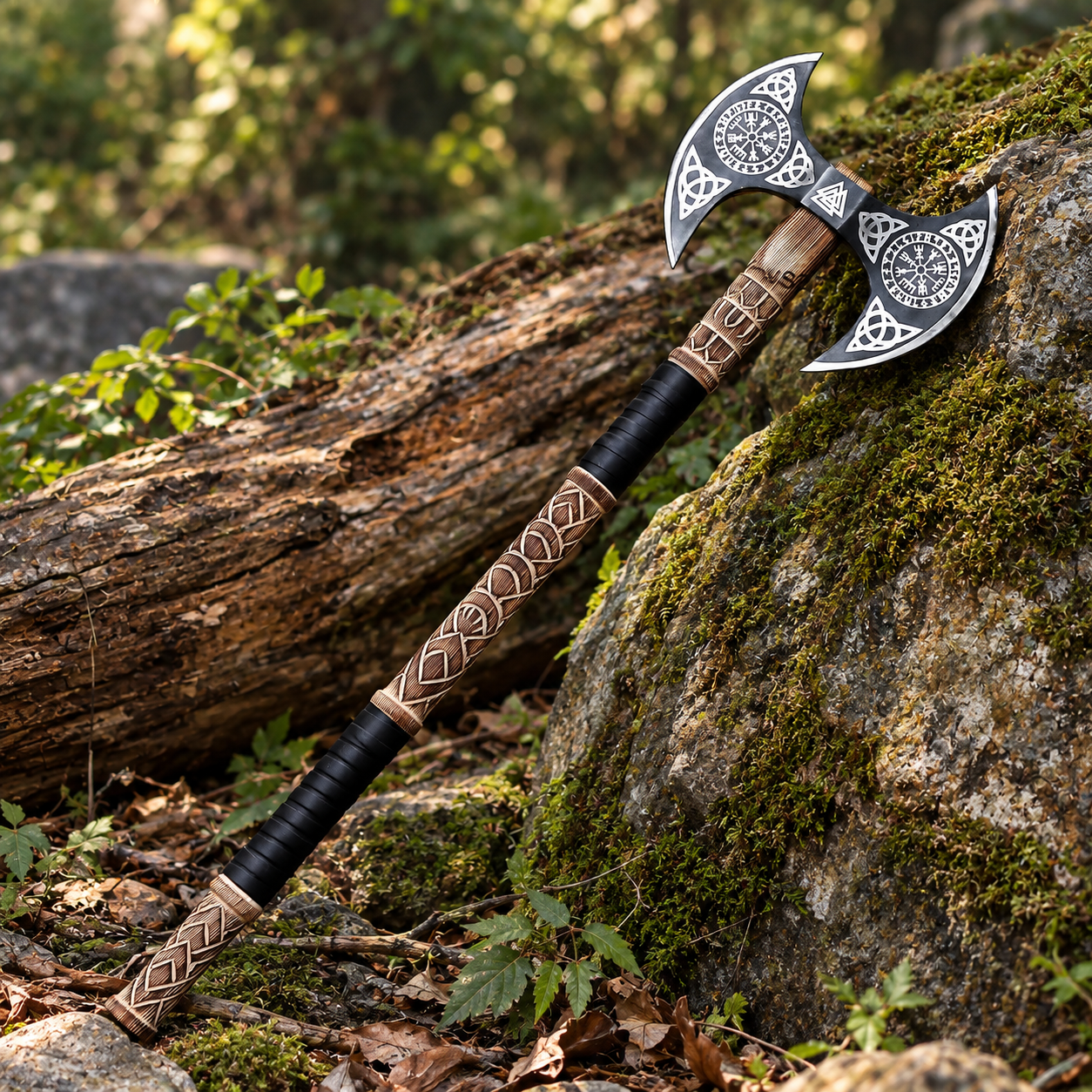 Vegvisir Engraved Double-Headed Axe thumbnail 10