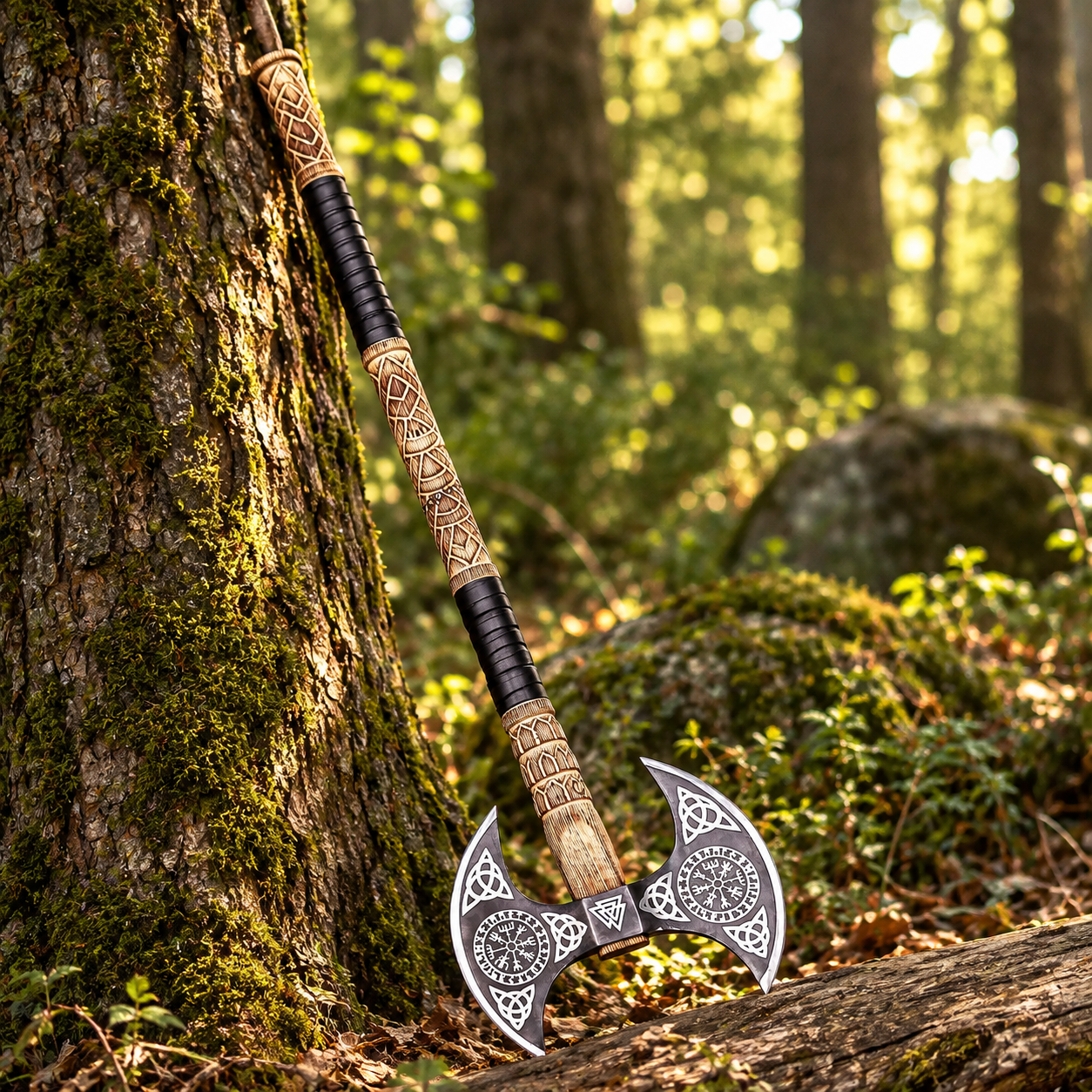 Vegvisir Engraved Double-Headed Axe thumbnail 3