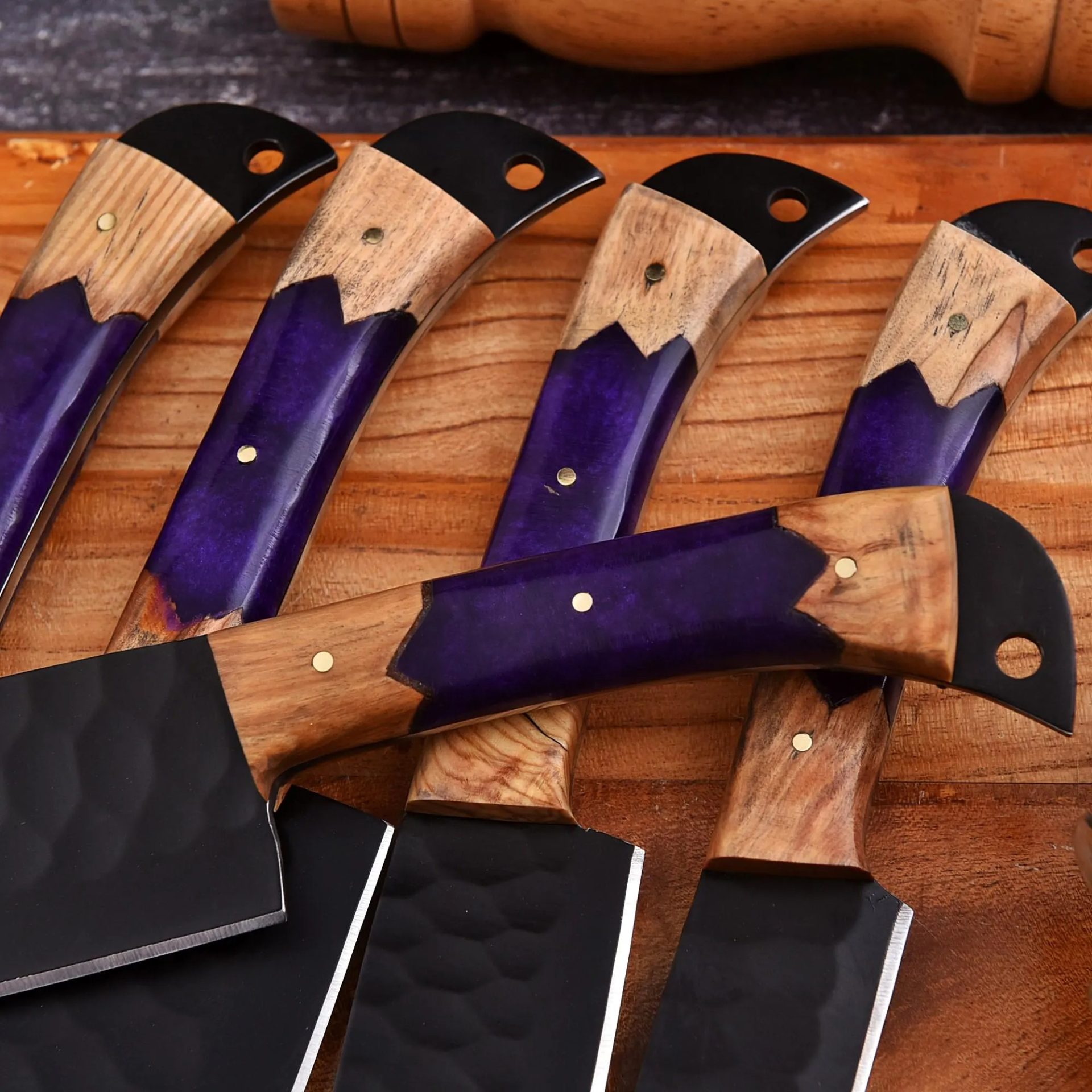 Handmade Black Forged Chef Knife Set thumbnail 3